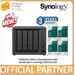 SYNOLOGY 4-Bay Diskstation DS425+ Bundle with SYNOLOGY HAT3300 HDD 4 x  12TB
